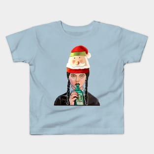 Wednesday Addams, 'coping' with Christmas hat Kids T-Shirt